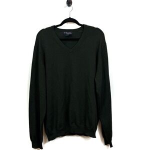 Brooks Brothers Stretch Men's Sweater Size XL Merino Wool Knit Pullover Green
